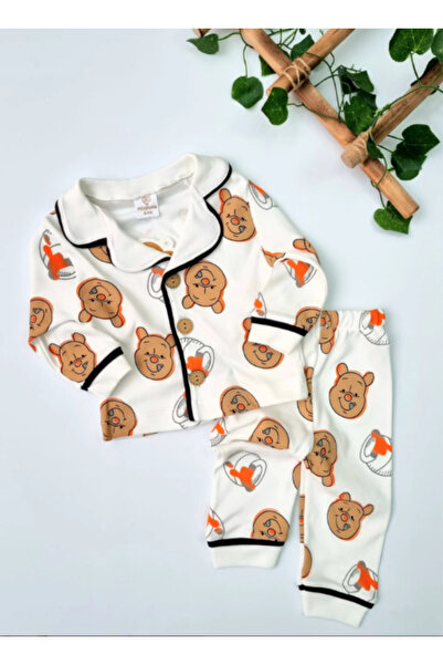 Baby Wings Cute Teddy Bear and Honey Printed Pajama Set