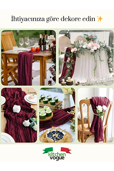 Kitchen Vogue Runner Bohem Tablecloth 100% Cotton Decorative |   Wedding, Party, Promise, Engagement Decoration Tableware Ornament