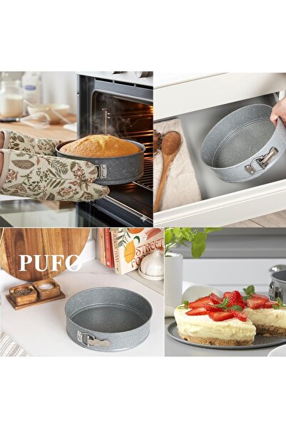 PUFO Cook round metal baking tray with removable base - ideal for perfect cakes and desserts