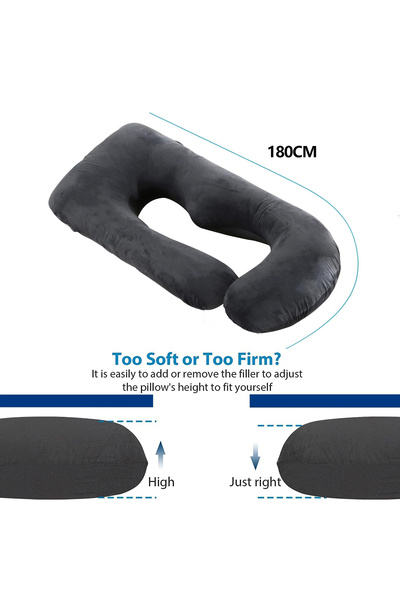 VTERLY Pregnancy Pillows, 180cm Long Maternity Pillows, U-Shape Full Body Pillow, Cooling Cover