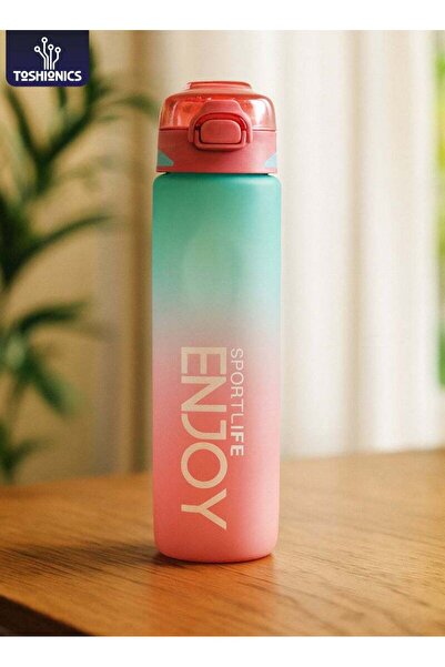 Generic Toshionics 1000ml Leakproof Water Bottle with Straw and Handle â€“ BPA-Free Lightweight Reusable Sp