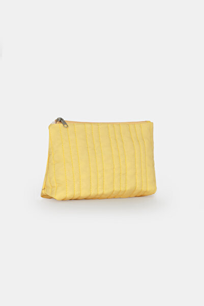 ICONE BAG Yellow Quilted Triangle Makeup Bag