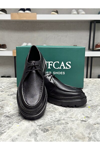 Caffcas Hakiki Deri Siyah Floter Günlük Erkek Ayakkabı 1308-11