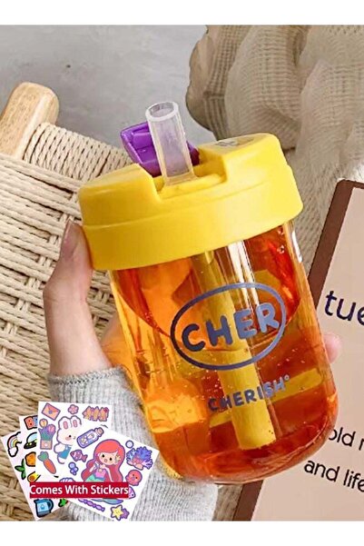 Generic VUCATIN Kids Water Bottle Durable Plastic Water Bottle with Straw Leakproof Toddler Water Bottle Bo