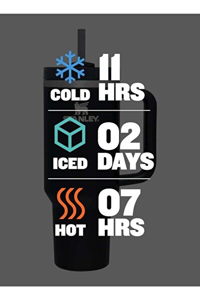 Generic Stanley Quencher H2.0 FlowState Vacuum Insulated Tumbler 40 oz Black Stainless Steel Travel Mug wit