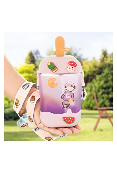 Generic 3D Ice Cream Popsicle Cups with BPA Free Straws Adjustable Strap for Kids and Adults Stylish Water