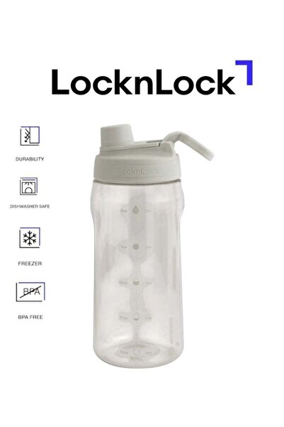 Generic LOCK & LOCK LocknLock Active 1.5L White Water Bottle - Durable, Easy Grip, Leak-Proof with Hidden F