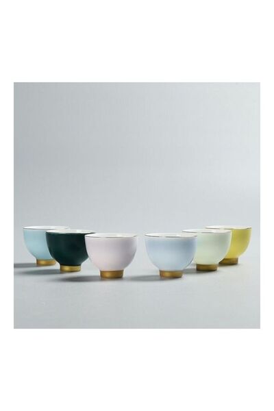 Generic Rainbow Love Porcelain Tea Cup Set Multicolour 200ml