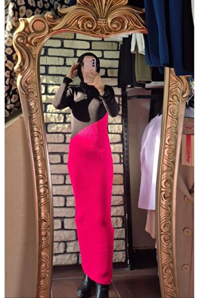 Mintaş Çift renk triko elbise