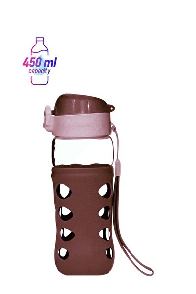 Generic AIWANTO Anti Slip Glass Pop Leak-Proof Cup Portable Bottle With Flip Cap Carrying Handle And Protec