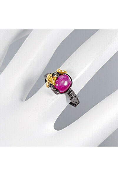 FashionBijoux Inel bijuterie din argint 925 floral rubiniu, 7.5