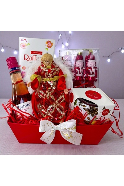 velve Συσκευασία Χριστουγεννιάτικης Απόλαυσης, διακοσμητικός άγγελος, κρασί, ...