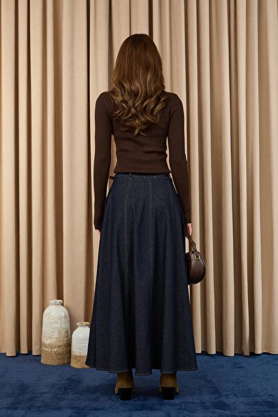 Modamorfo Women's Belted Denim Skirt - 32424Etk