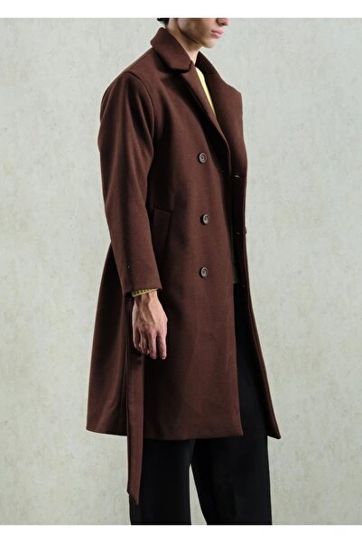 Hazhers Erkek Kemerli Kaşe Pamuklu Kışlık Kaban