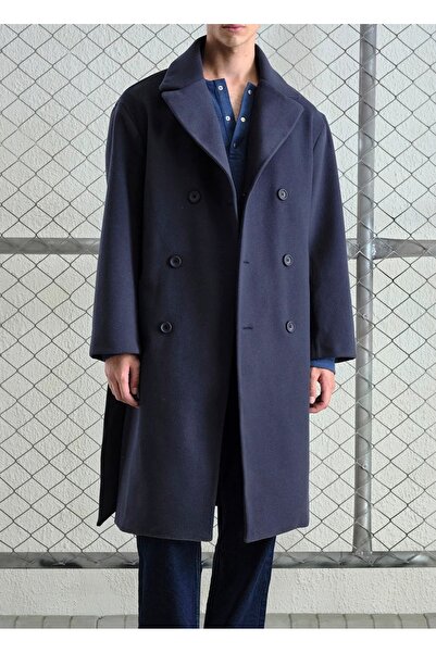 Hazhers Erkek Kemerli Kaşe Pamuklu Kışlık Kaban