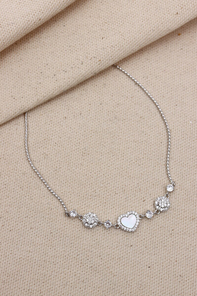 LA PERRY ACCESSORIES سوار VIP فضي اللون مع تصميم على شكل قلب