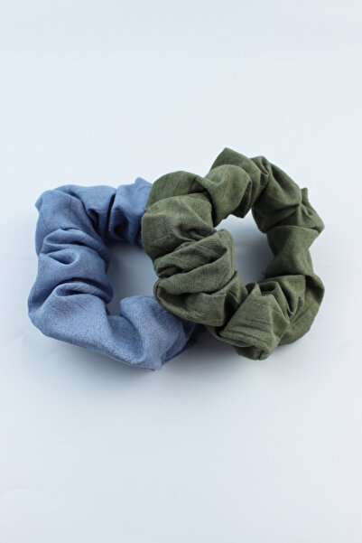 İLKYAZ Double Soft Fabric Rubber Buckle Set Simit Buckle - Blue, Khaki