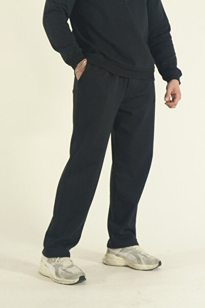 INFLUYENTE Men's Winter Cotton Hooded Sweatshirt Bottom Baggy Tracksuit Set