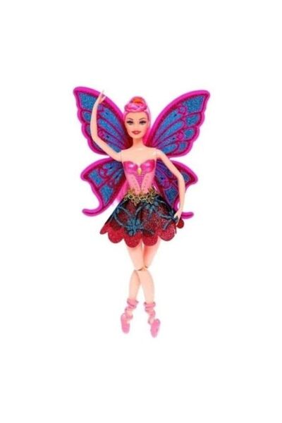 OEM Ballerina doll with sparkling wings, flexible joints, hair accessory, 3 years, 30 cm
