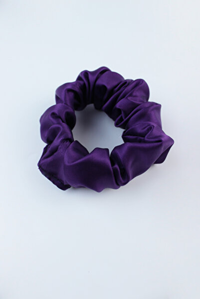 İLKYAZ Satin Fabric Rubber Buckle Bagel Buckle - Purple