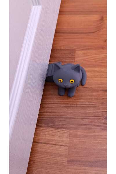 Moldream Kapı Stoperi / Dekoratif & Kaymaz Taban / Kedi figürlü / kapı tutacağı Büyük boy 8,5 x 13 cm