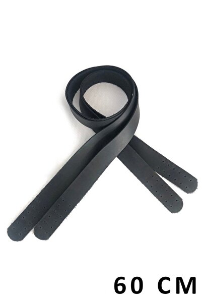 alfa tasarım atölyesi Λαβή τσάντας από γνήσιο δέρμα (ζεύγος/60 εκ.) Μαύρο