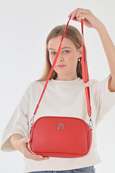 PİRİNÇ BEBE 4-Zipper Casual Red Shoulder Bag