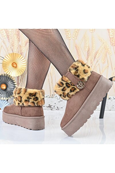 Tmall Ghete de damă, tip, din piele întoarsă, blană, TM1CD1053, maro