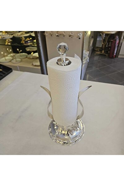 MaviDamla حامل مناشف ورقية معدني مصبوب بقاعدة فضية