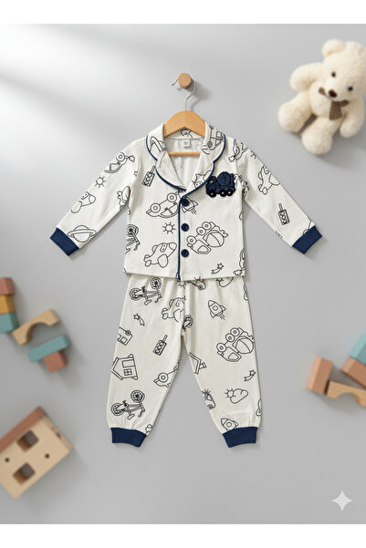 Selvira Cotton Kids Pajama Set – Button-Up Top and Long Bottoms, Skin-Friendl...