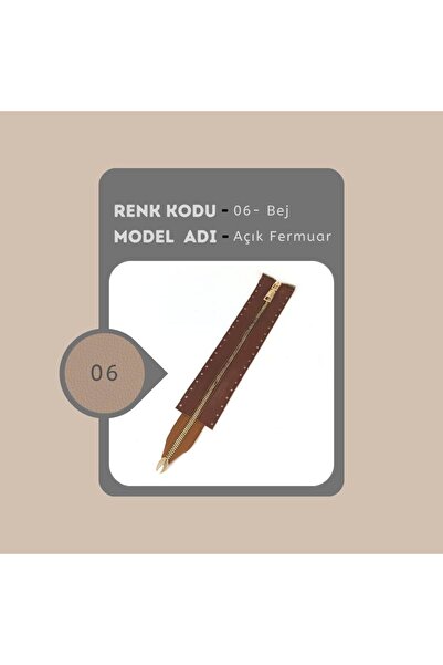 alfa tasarım atölyesi جلد طبيعي بسحاب مفتوح 25 سم