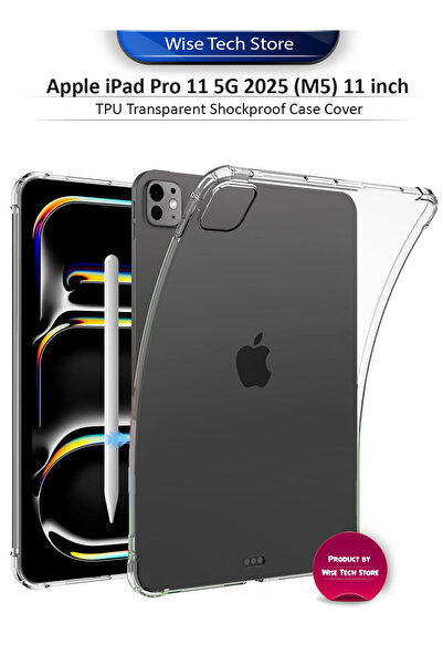 Wtech غطاء حماية خلفي شفاف ناعم من مادة TPU لجهاز Apple iPad Pro 11 5G 2025 (...