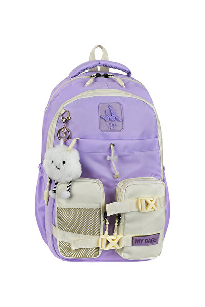 QİELL Super Quality Luxury Girls' Middle School High School Bag with Puff Key...