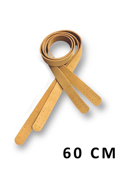 alfa tasarım atölyesi Λαβή τσάντας από γνήσιο δέρμα (ζεύγος/60 εκ.) Μουσταρδί