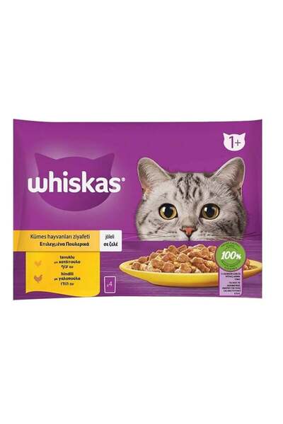 Whiskas tavuklu hindili pouch kedi yaş mama (4x85gr) 5adet kümes hayvanları z...