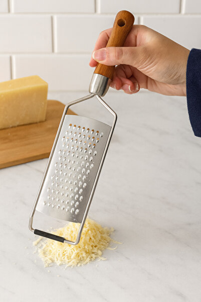 DailyHome Ahşap Saplı Paslanmaz Çelik Rende – Ergonomik El Tipi Peynir ve Seb...