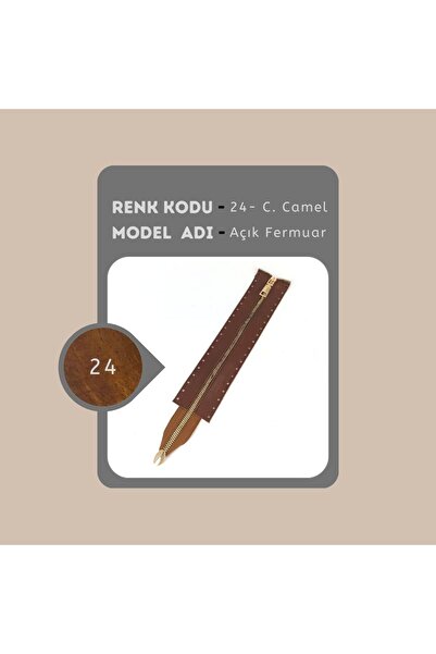 alfa tasarım atölyesi جلد طبيعي بسحاب مفتوح 25 سم