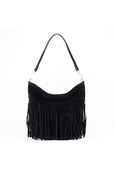 Flora&Co Paris geantă neagră cu franjuri F7515 14