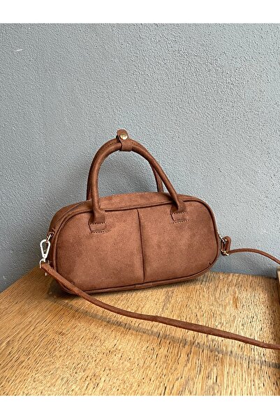 Crux Taba Kadın Bowling Süet El Ve Omuz Çantası