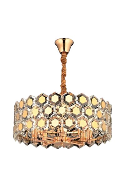 Cristalin Aydınlatma Gold Petek Model Taşlı Avize