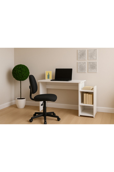 258 MoLife Nova Kitaplıklı Çalışma Masası Beyaz