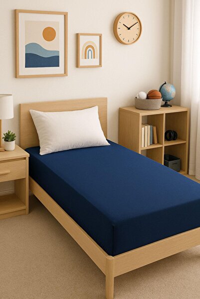 COTENCONCEPT 2 Pieces of Plain Cotton Single Size 150 X 200 cm Elasticated Combed Cotton Bed Sheet