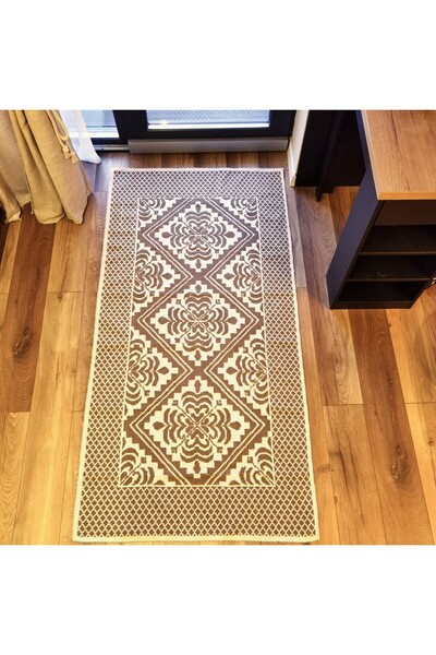 Kotonia Home Entrance decorative rug - woven - Loops, 100% cotton, 40x60 cm, brown 06