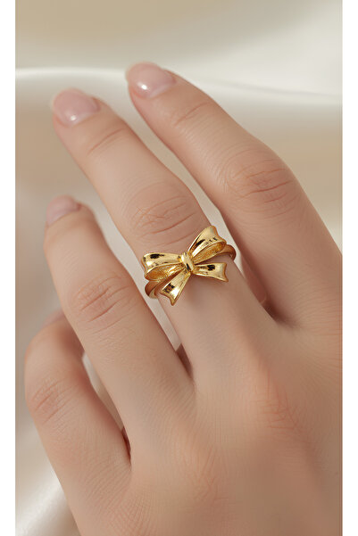 BANEDETTA خاتم فيونكة ذهبية قابل للتعديل من الفولاذ للموسم الجديد