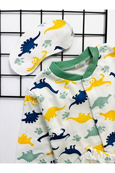 cacobutik Boy's Sleep Goggles Gift Dinosaur Printed Long-Sleeved Pajama Set