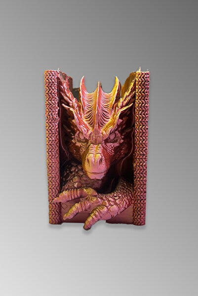 3D Model Atolyesi Ejderha Temalı 3D Baskı Dekoratif Dekor – Fantastik Masa Aksesuarı, Koleksiyon ve Ofis Dekoru