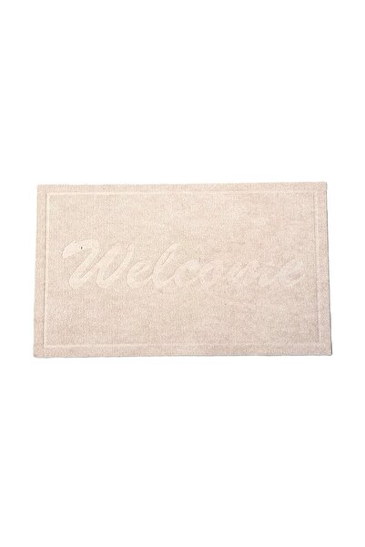 Kotonia Home Entrance mat - Welcome uni, 45x75 cm, non-slip 100% PVC, beige