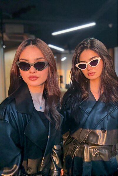 RMSMARKETİNG Black-White Double Cat Eye Sunglasses