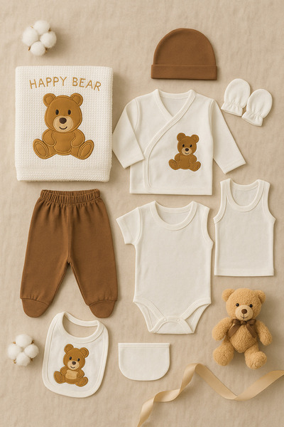 Selvira 10-Piece Newborn Baby Hospital Discharge Set – Cotton, Unisex, Skin-F...