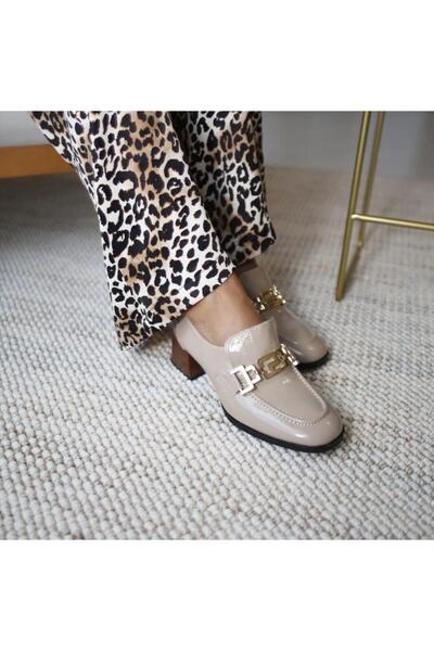 Mammamia D25Ka-995 Women's Genuine Patent Leather Classic Heeled Shoes Black